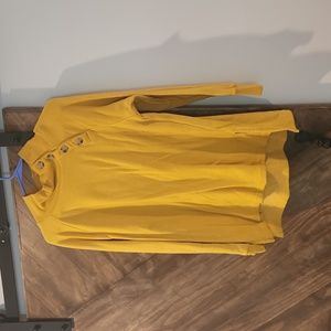 J Crew mustard button neck sweatshirt